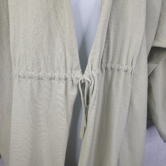 Marla Wynne Cardigan Women Large Sweater Tie Front Mint Green Cotton Lightweight - Picture 4 of 14